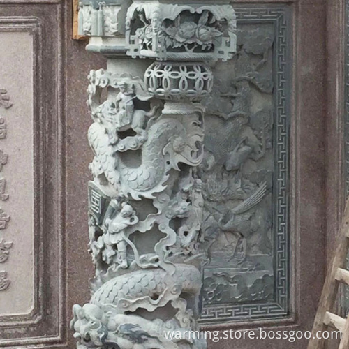 Customized relief dragon stone column